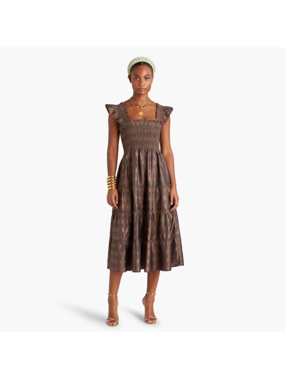 Hill House Home The Nap Dress – Brocade Medallion Print – XS